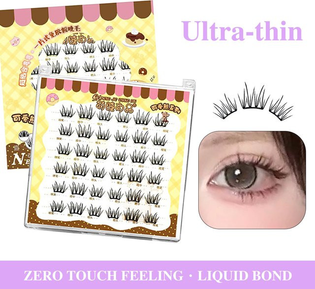 Sosweet Manga-Wimpern, selbstklebend, segmentiert, natürlich, Unisex - Bild 1