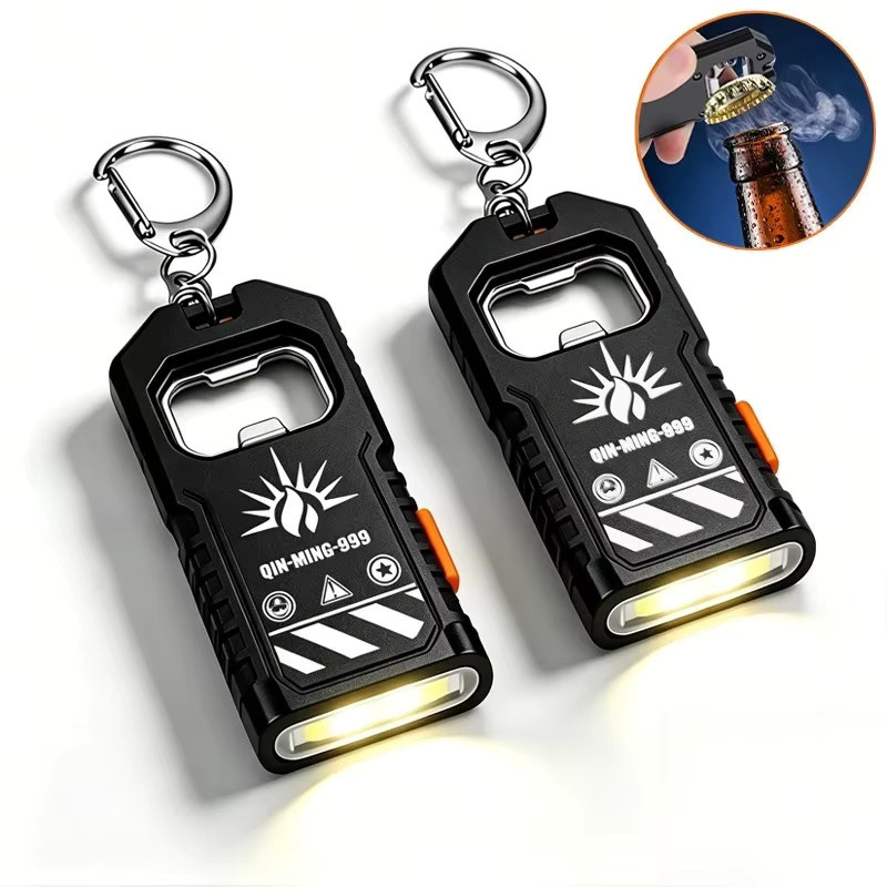 XIWANGFIRE LED-Schlüsselanhänger-Taschenlampe in Schwarz mit Flaschenöffner und wiederaufladbarem Akku - Bild 6