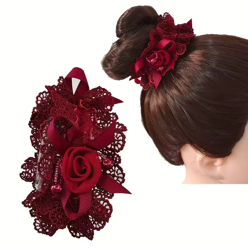 Haarring mit Spitzen und Blumenperlen, Damen - Bild 2