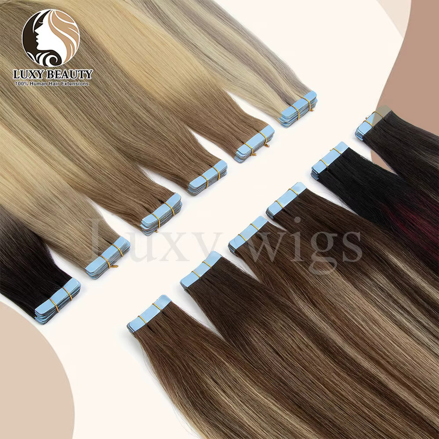 luxy beauty Tape In Haarverlängerungen Echthaar, 20 Stück, Schwarz - Bild 5
