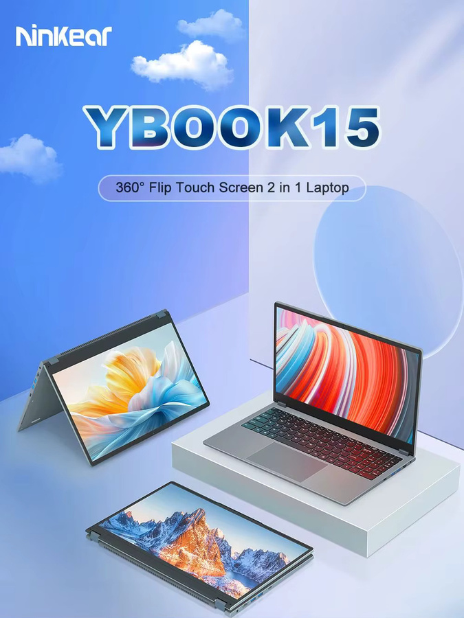 Ninkear YBook15 2-in-1 Convertible Laptop mit 15,6 Zoll FHD IPS Touchscreen, AMD Ryzen 3 3250U, 16GB RAM, 512GB SSD und Windows 11 - Bild 6
