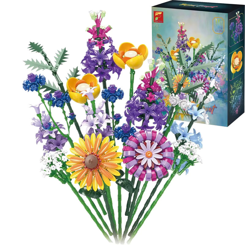 AMAZINGBLOKS Blumenstrauß-Baukasten, Bausteine, 1183 Teile - Bild 6