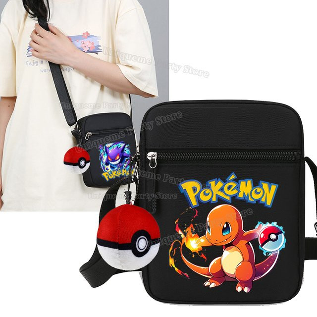 Keeppley Pokemon Umhängetasche, Pikachu, Mewtu, Glurak, Schultertasche - Bild 1