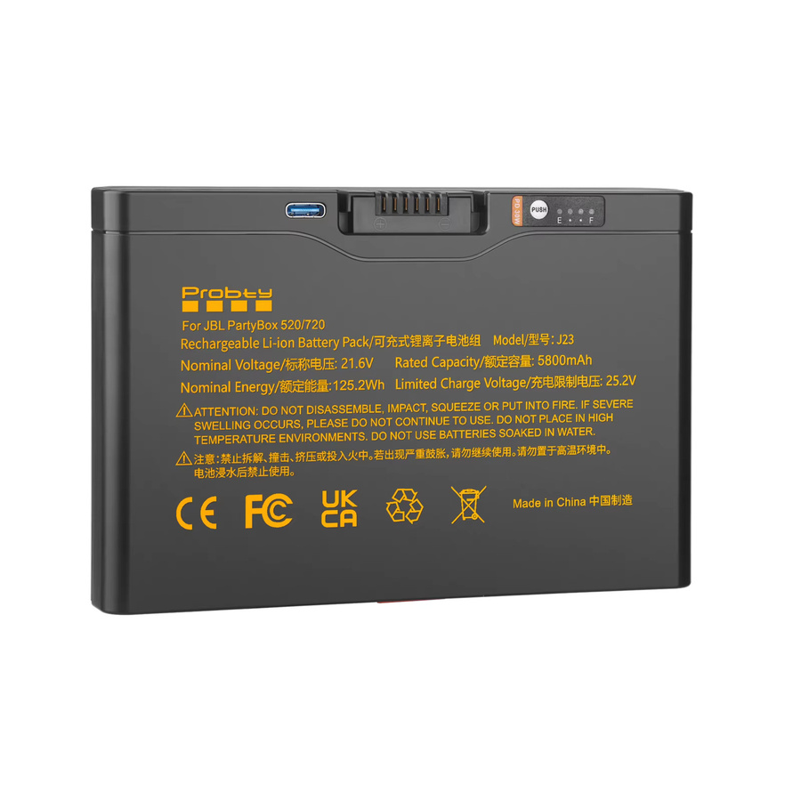 JBL Ersatzakku 5800 mAh in Schwarz mit USB-C PD Schnellladeanschluss für Partybox 520, Partybox 720 und Boombox 4 Bluetooth-Lautsprecher - Bild 2