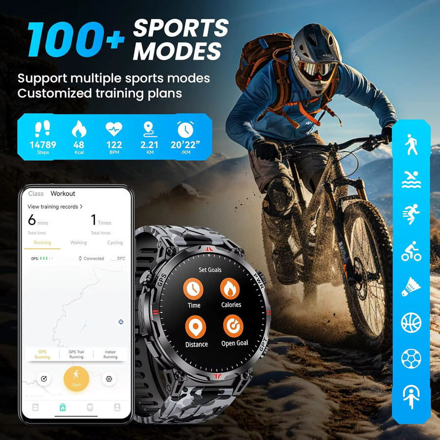 GUHUAVMI Smartwatch, GPS, 10 ATM, Herren - Bild 6