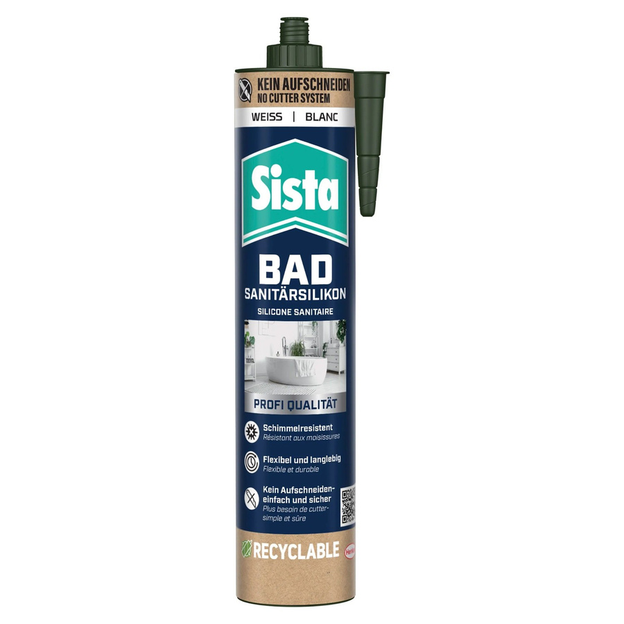 Sista Sanitär-Silikon für Bad und Küche, wasserdicht, Weiß, 280 ml - Bild 2