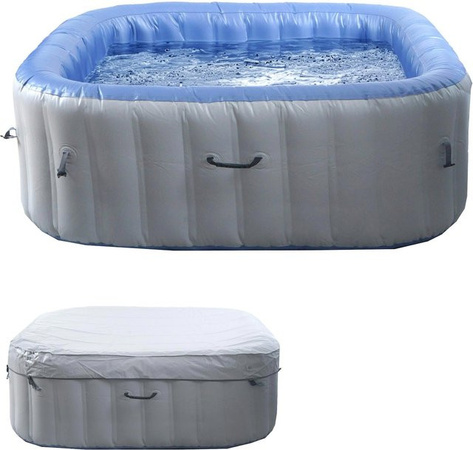 MCW Ersatz-Pool für Whirlpool N97, aufblasbarer Pool für 6 Personen, eckig, grau-blau