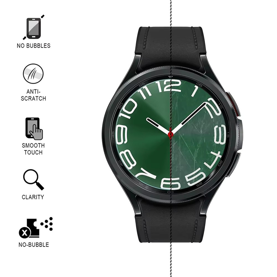 SAMUTAX Displayschutzfolie Glas, Samsung Galaxy Watch 5 Pro/5/4, Schwarz - Bild 2