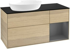 V&B Waschtischunterschrank Finion in Anthrazit mit Eichenoberfläche, Breite: 120 cm, Tiefe: 50,1 cm, Höhe: 50,1 cm - Bild 1