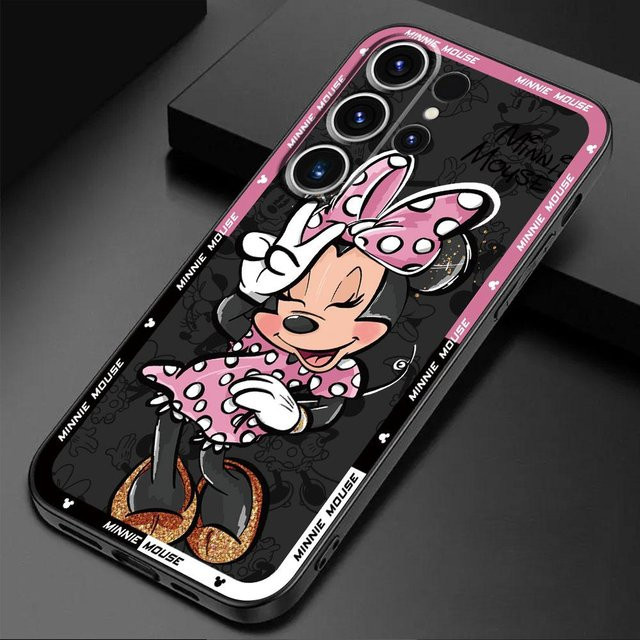 Disney Mickey Minnie Maus Handyhülle in Schwarz für Samsung Galaxy S24 Ultra S23 Ultra S22 Plus S21 5G S21 FE S20 - Bild 1