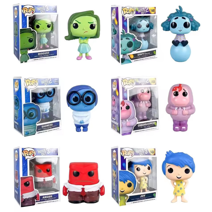 Bandai Disney Inside Out 2 Actionfiguren, Freude Angst Wut Traurigkeit Ekel, PVC-Puppen - Bild 2