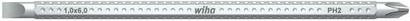 Wiha Wechselklingen-Schraubendreher SYSTEM 6 mit Schlitz 6,0 mm und Phillips PH2, Farbe Silber, Material Edelstahl - Bild 1