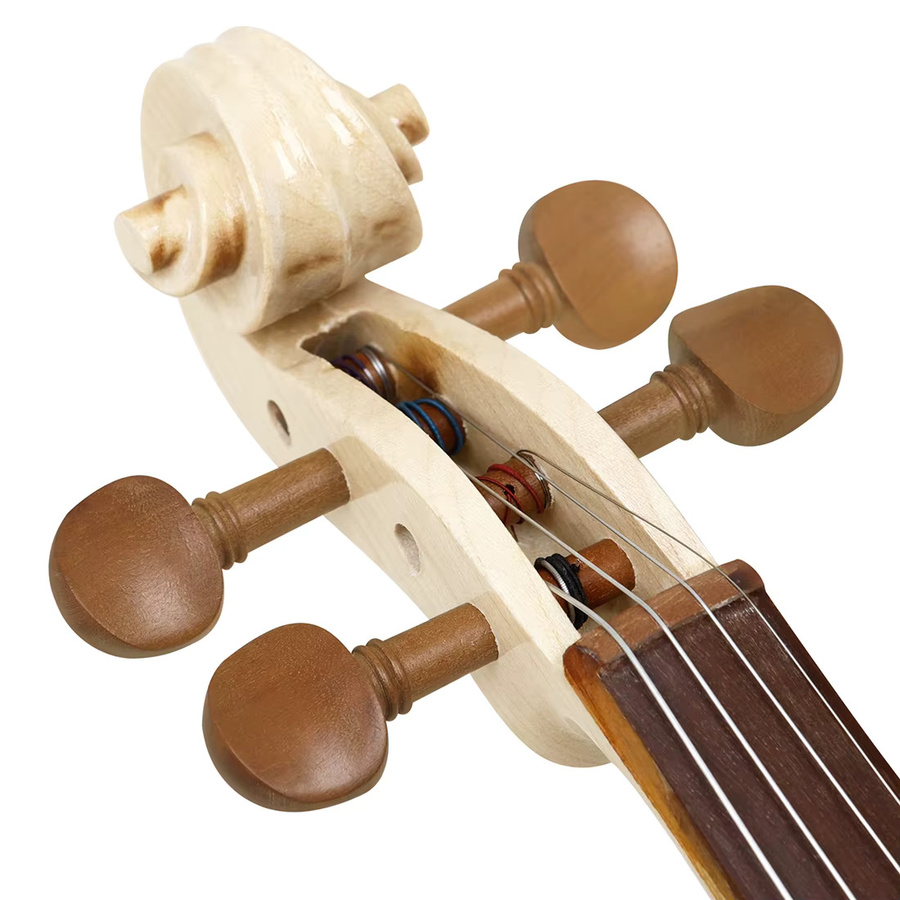 Astonvilla Professionelle Violine 4/4 für Anfänger aus Ahorn mit Tigerstreifen-Muster und Zubehör-Set - Bild 4