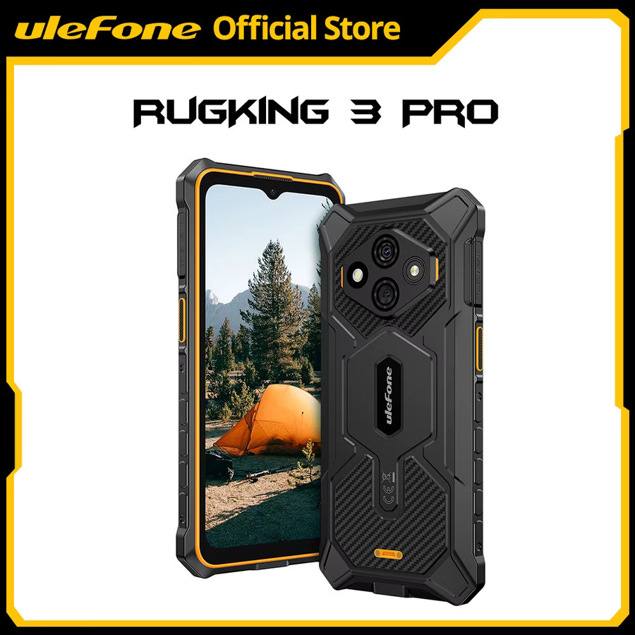 Ulefone RugKing 3 Pro Robustes Smartphone mit 6,56 Zoll 120 Hz Display, 5700 mAh Akku, Android 15, 128 GB ROM, NFC und 4G in Schwarz oder Grün - Bild 1