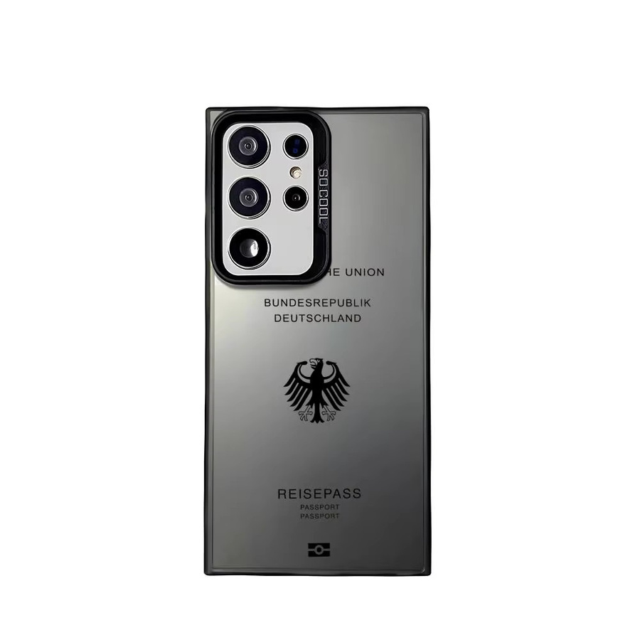 Silberne Samsung Handyhülle im deutschen Reisepass-Design für Galaxy S25 Edge S24 S23 S22 S21 S20 Ultra aus Silikon - Bild 4