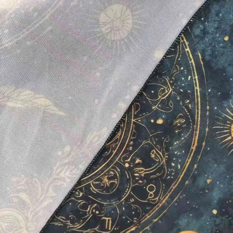 VIKAMA Tarot-Tischdecke mit Sonne-Mond- und Blume des Lebens Muster, wasserabweisendes Altartuch im Boho-Stil, mehrfarbig - Bild 4
