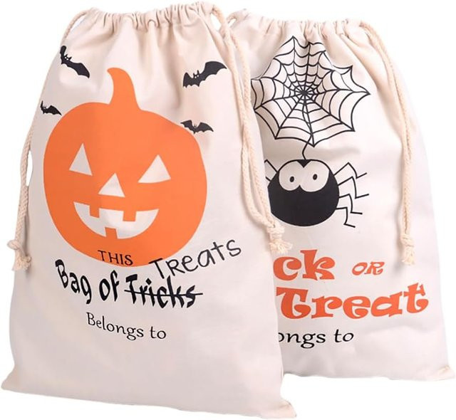 VIKAMA Halloween Kordelzugtasche als wiederverwendbare Partybevorzugungstasche und Süßigkeitentüte, Multicolor, B: 27,0 cm, H: 34,0 cm, T: 27,0 cm - Bild 1
