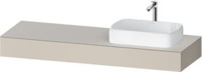 Duravit Konsole Qatego in Tau Beige mit einem Ausschnitt für Becken rechts, B/T/H: 160 x 55 x 17 cm - Bild 1