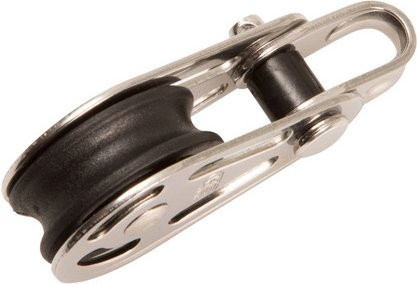 CONACORD Blockseilrolle aus Edelstahl für Seile bis 8 mm Ø in Silber und Schwarz - Bild 1