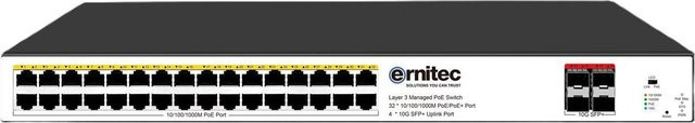 Ernitec ELECTRA-M232-1GB-460W Gigabit Managed PoE Switch mit 36 Ports und 4x 10G SFP+ in Schwarz - Bild 1
