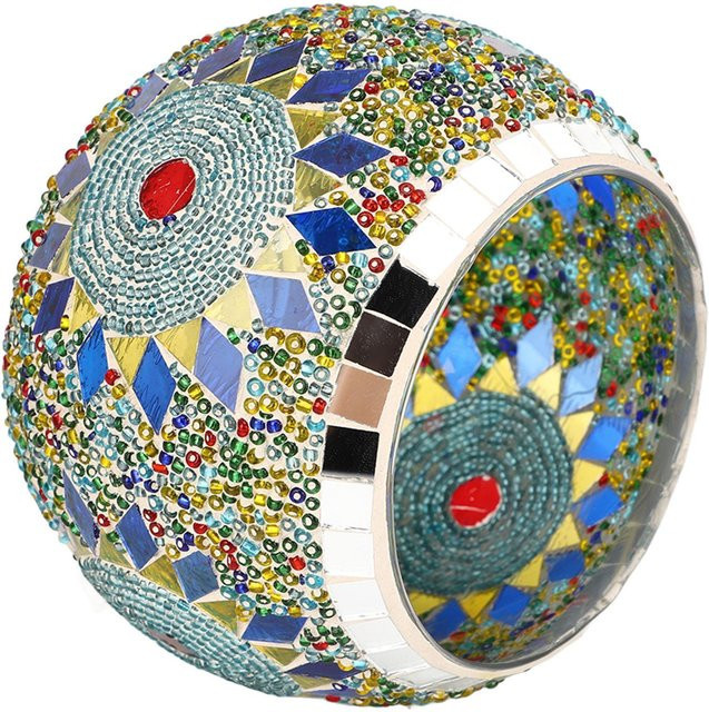 GoolRC Kerzenhalter aus Glas mit Sonnenblumenmuster in Multicolor im europäischen Stil - Bild 1
