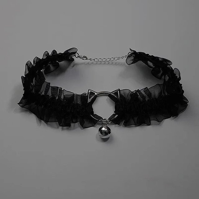 imixlot Halskette, Glocken-Katzen-Spitzenhalsband, Choker, Damen - Bild 1