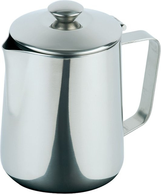 APS Kaffeekanne und Teekanne aus Edelstahl mit Klappdeckel, silber, rund, 2000 ml, H x B x T: 20,5 x 13,5 x 13,5 cm - Bild 1