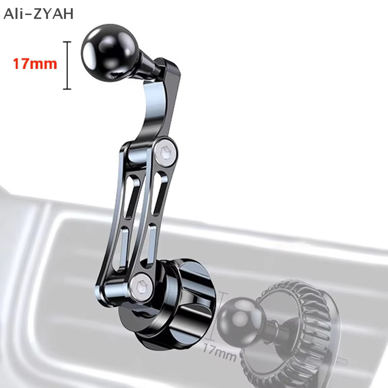 17mm Kugelgelenk Verlängerung Arm mit Buchse und Stecker Kopf Adapter für Auto Luftauslass Telefonhalterung in Schwarz - Bild 2