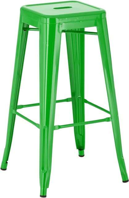 DELUKE Barhocker DOLAN Barstuhl aus Metall in Grün, B/T/H: 43 x 43 x 76 cm - Bild 1
