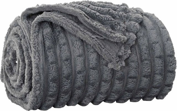 vidaXL Überwurfdecke aus Fleece in Dunkelgrau, B/B: 270 x 240 cm