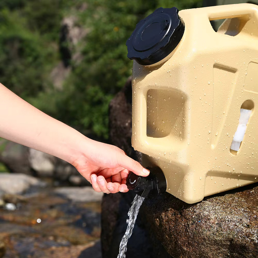 APWIKOGER Tragbarer Outdoor Wassereimer mit Wasserhahn, 12 l, Blau/Weiß - Bild 4