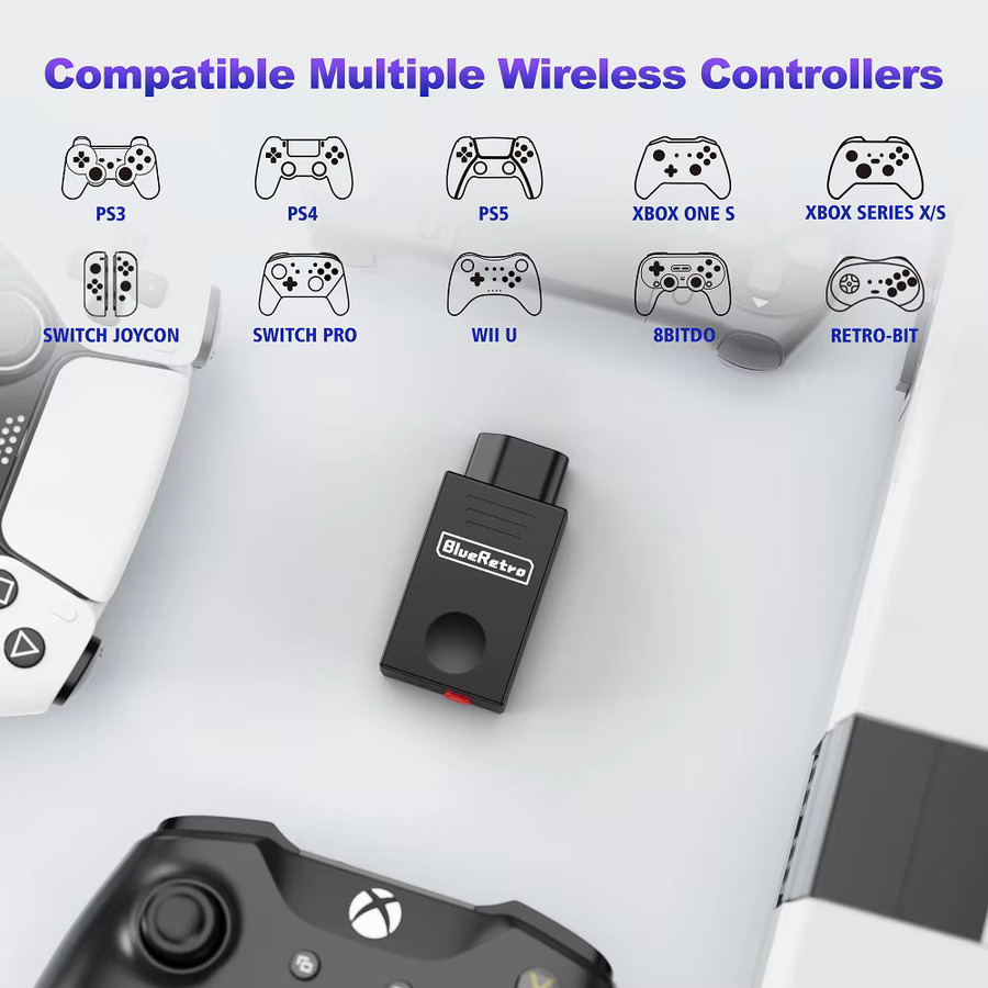 RetroScaler Blueretro NES Wireless-Empfangsadapter in Schwarz für NES-Konsolen, PS3, PS4 sowie 8Bitdo, Ipega9076 und Switch Joycon-Controller via Bluetooth - Bild 2