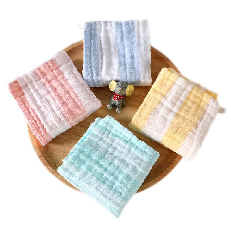 4er Set Baby Handtücher aus weicher Baumwolle in Musselin-Gaze, 4 Stück Spucktücher für Neugeborene, B/H: 25 x 50 cm - Bild 2