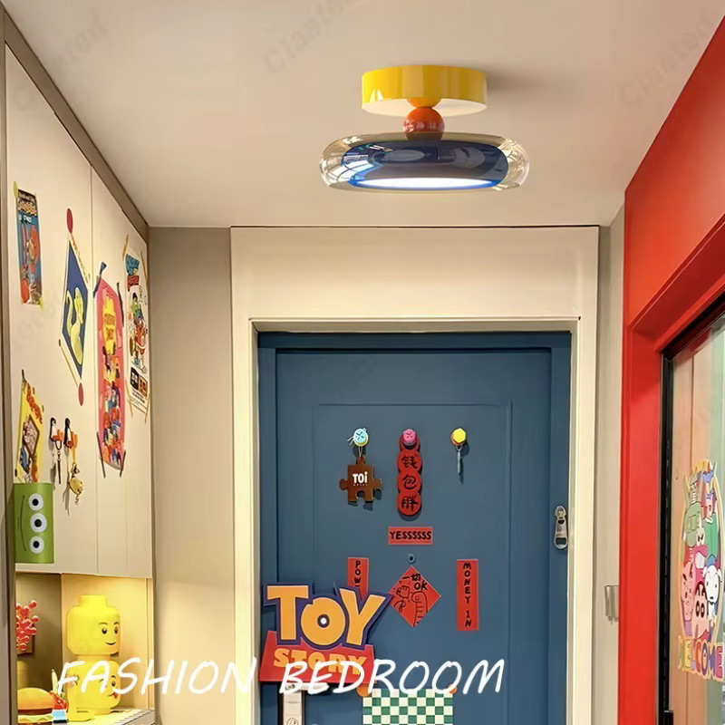 Claeted Deckenleuchte für Kinderzimmer in Mehrfarbig, moderne runde Glas-Leuchte für Schlafzimmer, Arbeitszimmer oder Flur - Bild 3