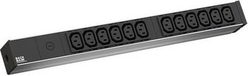 Bachmann 800.2284 Steckdosenleiste 19 Zoll in Schwarz mit Kaltgerätestecker aus Aluminium - Bild 1