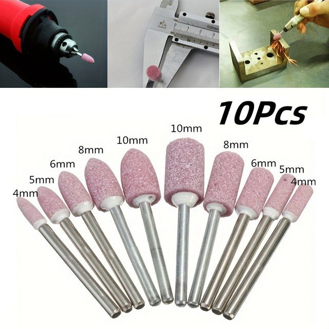 10 Stück Schleifpolierköpfe von RIGWARL in Pink für Drehwerkzeuge und Metallpolieren - Bild 1