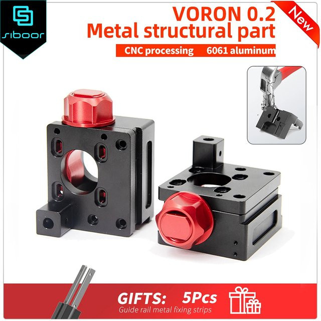 Siboor V0.2 Mount Frame Kit für Voron V0.2 mit CNC-gefrästen Metallteilen in Schwarz - Bild 1