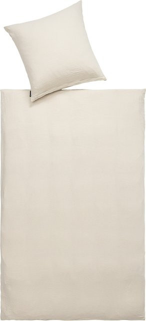 Musselin-Baumwollbettwäsche Annalena von Pure Hug in Beige, atmungsaktiv und bügelfrei - Bild 1