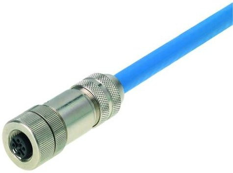 Weidmüller Sensor-Aktor-Steckverbinder M12 Buchse gerade unkonfektioniert Polzahl 4 Blau - Bild 1