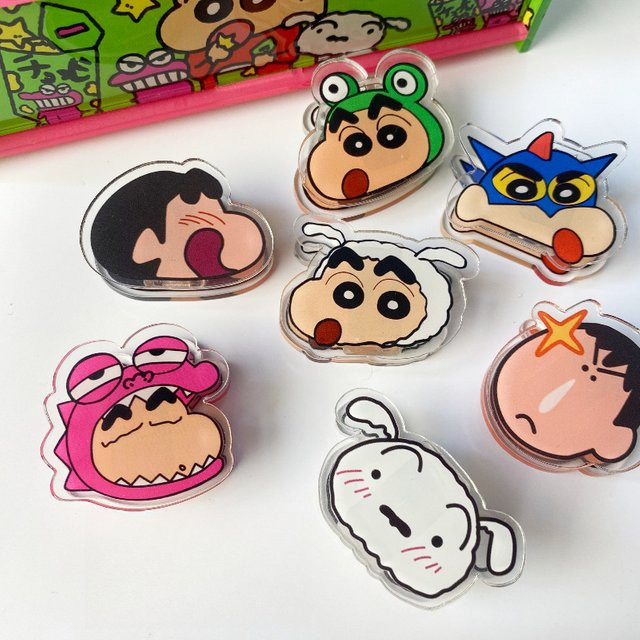 7-teiliges Set Bandai Crayon Shin-chan Memo-Clips aus Acryl und PP in Multicolor für Anime-Fans - Bild 1