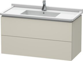 Duravit Waschtischunterschrank L-Cube in Tau matt mit 2 Schubladen, wandhängend, B: 102 cm, T: 46,9 cm, H: 55,8 cm - Bild 1