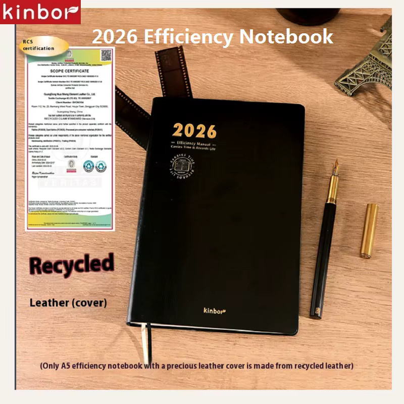 KINBOR 2026 A5-Planer aus PU-Leder mit Daily-Layout für effiziente Zeitplanung und Zielverfolgung - Bild 4