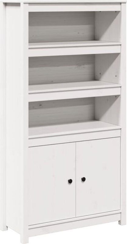 Vidaxl Highboard aus Kiefer Massivholz in Weiß im Landhausstil, B/T/H: 80 x 35 x 154 cm - Bild 1