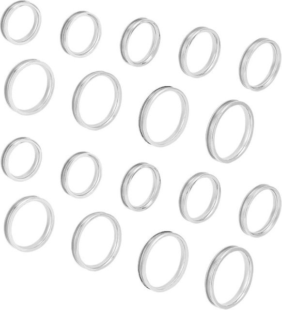 18 Stück Fingerringe Edelstahl, Silber, Unisex - Bild 1