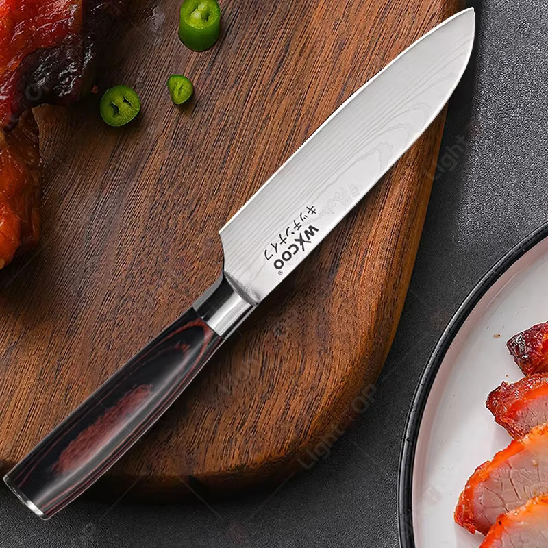 WXCOO Profi Damaszener Chefmesser aus Edelstahl mit Holzgriff zum Schneiden von Fleisch, Brot und Obst - Bild 2