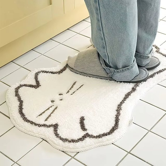 VIKAMA Cartoon Badezimmerteppich mit Tier-Motiv, wasserabsorbierende Bodenmatte für Schlafzimmer und Eingangsbereich, B/T: 60 x 40 cm - Bild 1