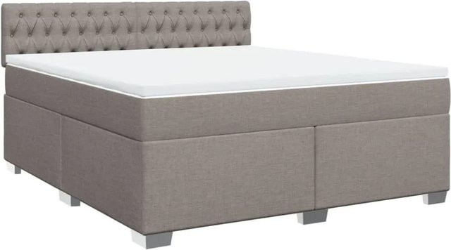 vidaXL Boxspringbett Hybrid mit Matratze und Taschenfederkern in Taupe, B/T: 180 x 200 cm - Bild 1