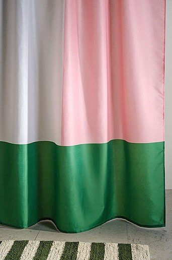 Jotex Duschvorhang HEKTAR wasserdicht aus Polyester in Grün und Weiß, Höhe: 200 cm, Breite: 180 cm - Bild 1