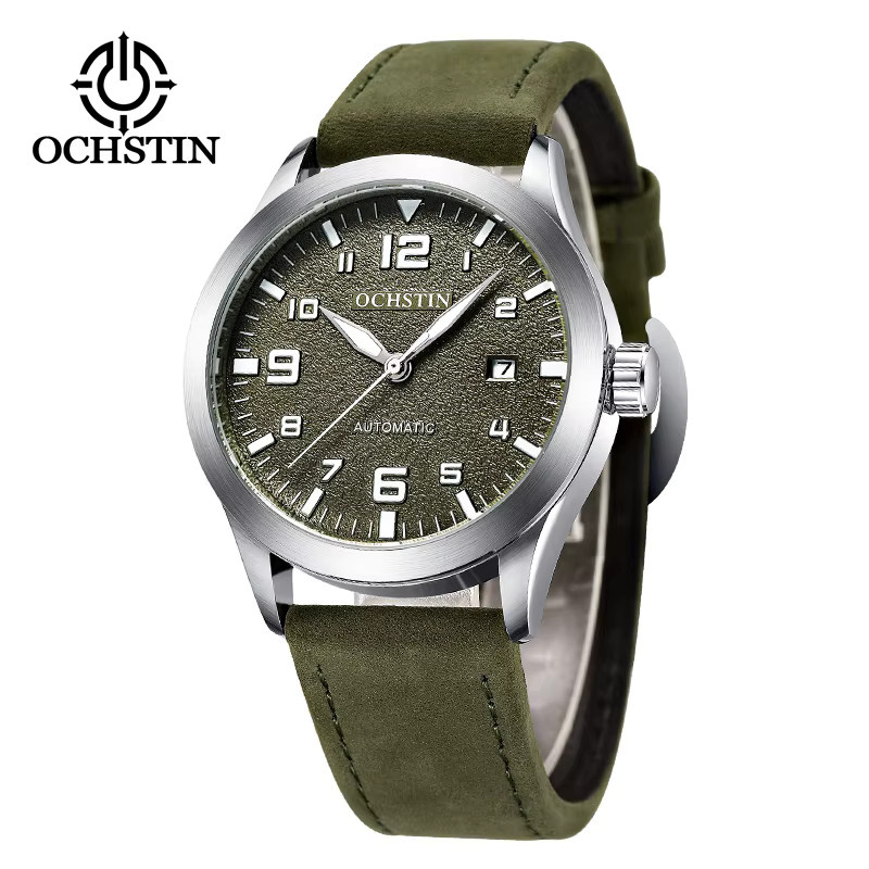 OCHSTIN Armbanduhr, Automatik, Edelstahl, Leder, Schwarz, Herren - Bild 3