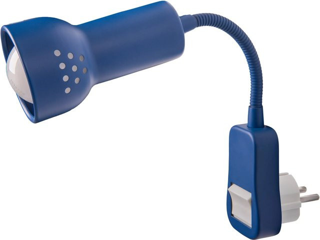 Näve Steckerspot mit verstellbarem Schlaucharm und Clip in Blau für das Bett zum Lesen - Bild 1